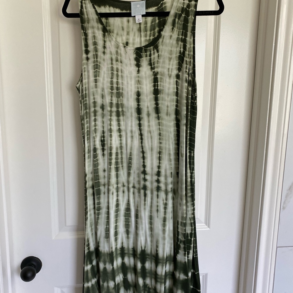 Sunday Green Tie-Dye Sundress Dress